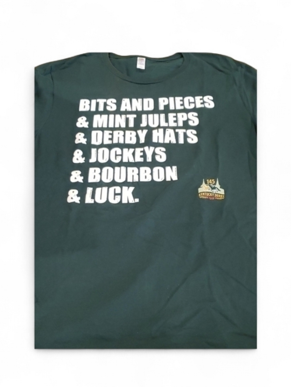 KENTUCKY DERBY Short Sleeve Green‎ Tshirt 145th  Derby Size  Large 100% Cotton